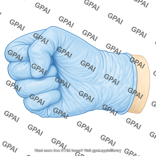 Hand loose fist gloved 441