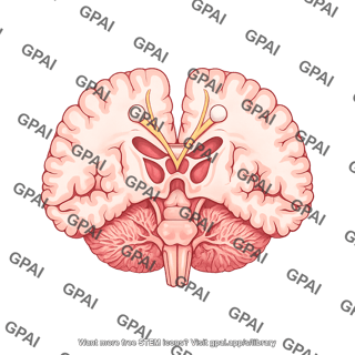 Brain horizontal cut at cerebellum