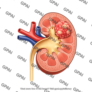Kidney cross section with tumor