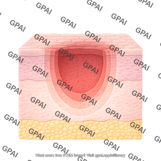 Skin epithelium burn wound zones