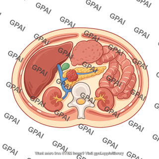 Pancreatic ductal adenocarcinoma axial cross section 395