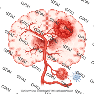 Brain glioblastoma vascular system structures human with cal