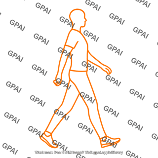 Adult walking gender neutral gait cycle 2 lateral silhouette