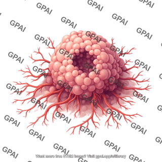 Tumor glioblastoma with blood vessels