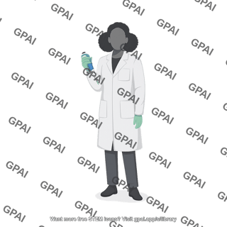 Scientist female curly hair holding pipette