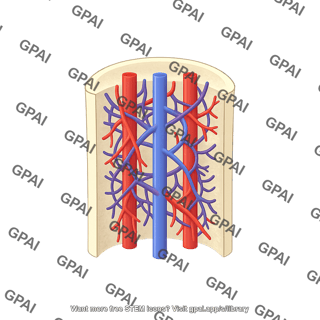 Bone marrow vasculature in bone