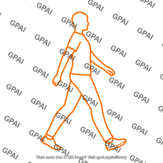 Adult walking gender neutral gait cycle 1 lateral silhouette