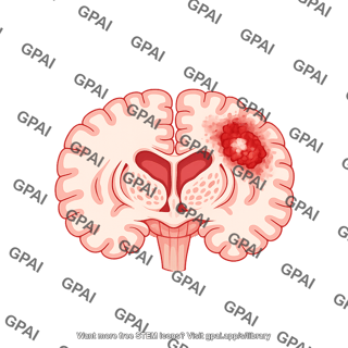 Brain coronal cut tumor