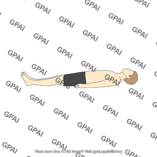 Adult supine head tilt gender neutral silhouette