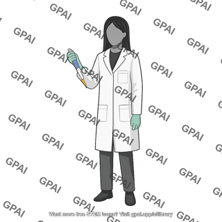 Scientist female straight hair holding pipette