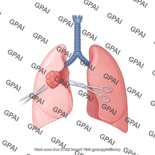 Lung cancer surgery pneumonectomy human