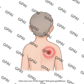 Erythema migrans rash on child