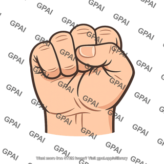 Fist clenched