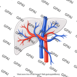 Liver with arteries