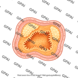 Intestine cross section ileum with peyer s patches