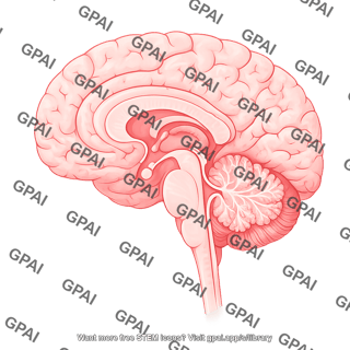 Brain sagittal cut brainstem cerebellum hippocampus 771