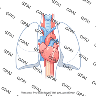 Mediastinum with internal organs