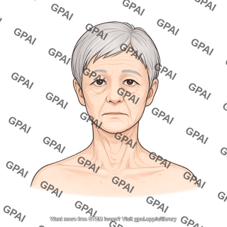 Elderly adult 1 head gender neutral anterior