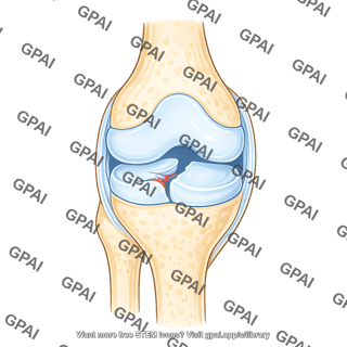 Knee meniscus lateral radial tear