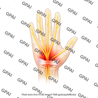 Carpal tunnel syndrome with affected area
