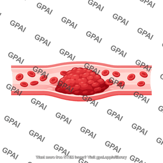 Thrombosis blood vessel with blood clot 799