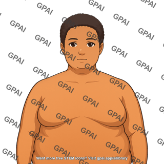 Adult 3 head gender neutral stage i obesity anterior