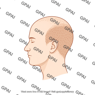 Male balding stage 1 lateral