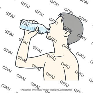 Adult drinking from plastic water bottle gender neutral late