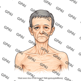 Elderly adult 1 head male underweight anterior