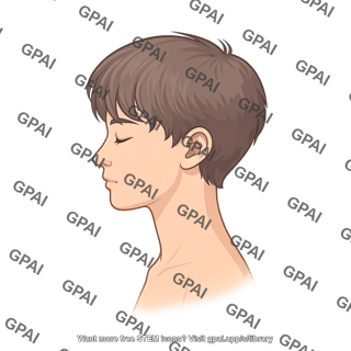 Adolescent gender neutral head lateral eyes closed