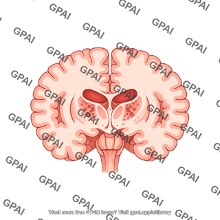 Brain coronal cut at thalamus