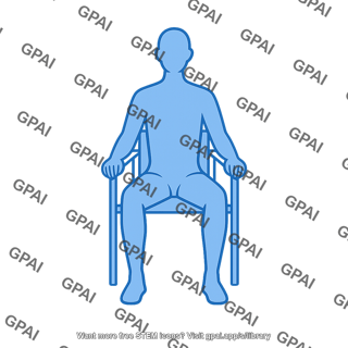 Human body outline gender neutral sitting in a chair