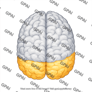 Brain superior view occipital lobe