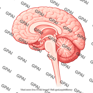Brain sagittal cut hippocampus 594