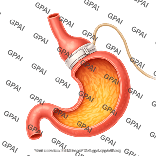 Stomach with gastric band