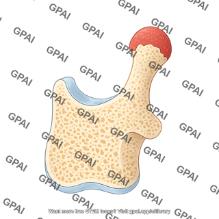 Femur distal end cross section osteochondroma