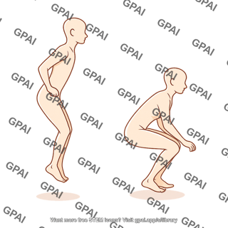 Adult jumping gender neutral underweighting and landing phas