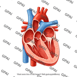 Heart cross section hypertrophic asymmetrical septal hypertrophy