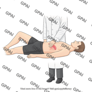 Spleen palpation supine