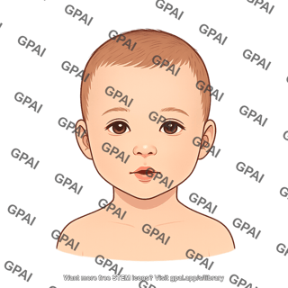 Baby head gender neutral anterior