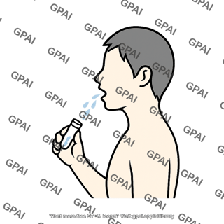Adult spitting gender neutral lateral silhouette with tube 4