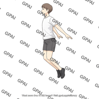Adult jumping gender neutral flight phase