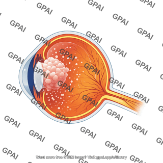 Retinoblastoma eye sagittal with seeding