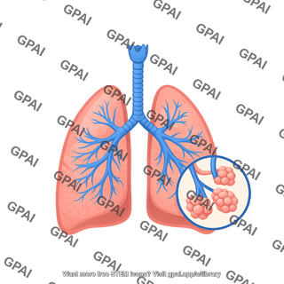 Lungs human with alveoli