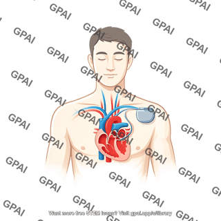 Icd implant heart cross section human male