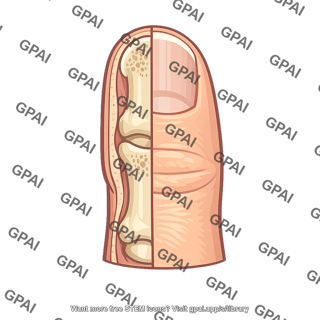 Medial half of thumb