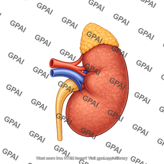 Kidney left with adrenal gland