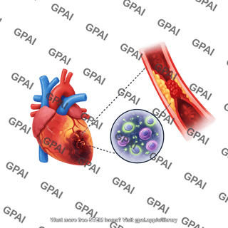 Myocardial infarction blocked coronary artery with hypoxia