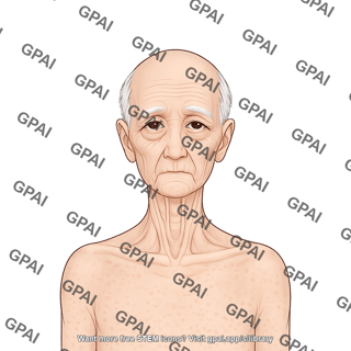 Elderly adult head 5 gender neutral underweight anterior