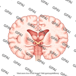 Brain horizontal cut at optic chiasm 863